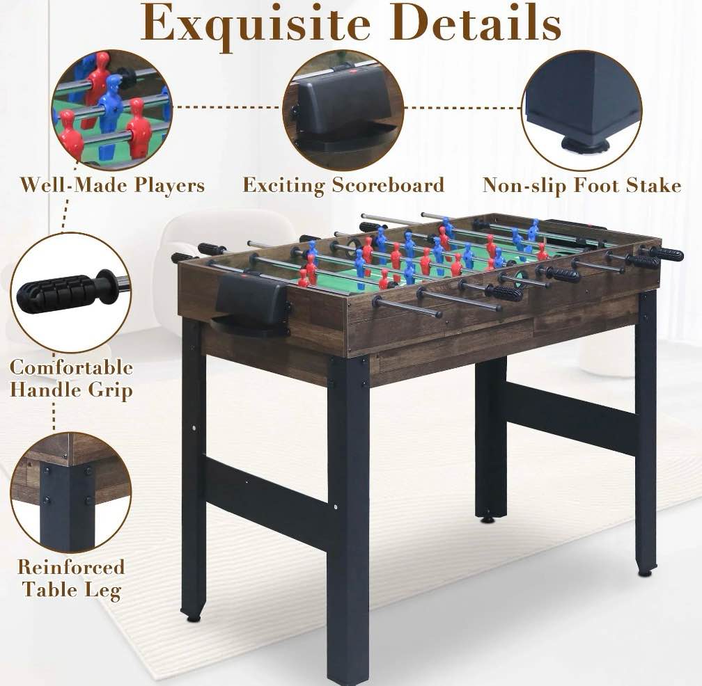 Condition photo showing New/Like New for 48 16 in 1 Multi Game Table Combo Game Table Set for Game Room Multifunctional Game Table with Bow Arrow Basketball Football Hockey Foosball Shuffleboard Ping Pong Chess Checkers Bowling