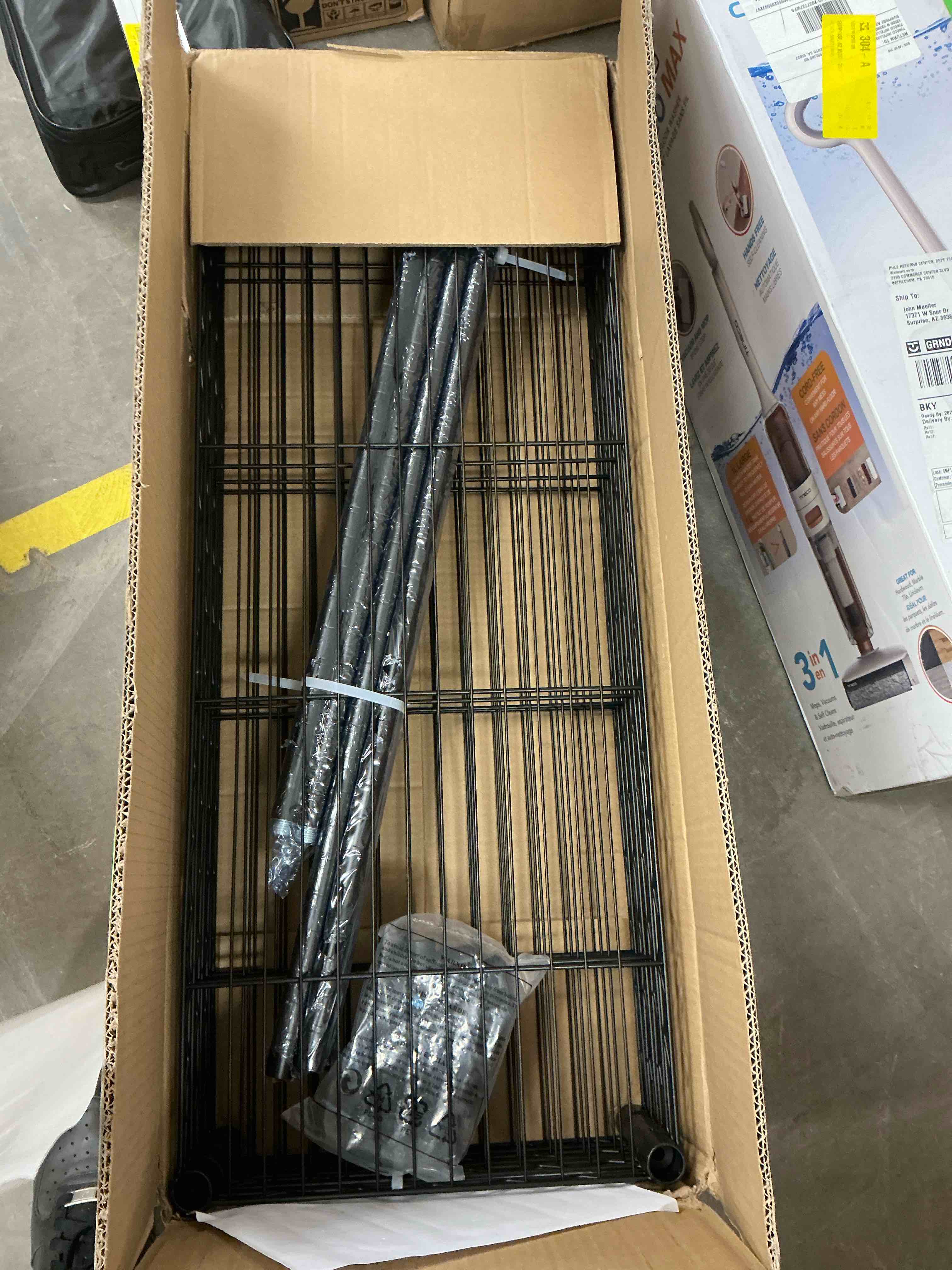 Condition photo showing New/Like New for Ktaxon 4-Tier Metal Shelving Unit  Adjustable Shelf Organizer for Garage Kitchen  Storage Rack Capacity for 1100 lbs  36 W x 14 D x 55 H  Black