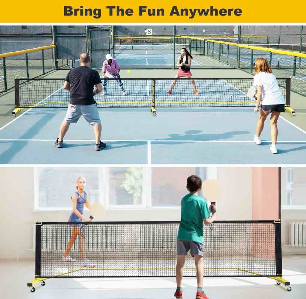 Condition photo showing New/Like New for GIKPAL Portable Pickleball Net with Wheels, Pickle Ball Net System with Carrying Bag for Driveway Backyard Meas 94x26x17 cm 