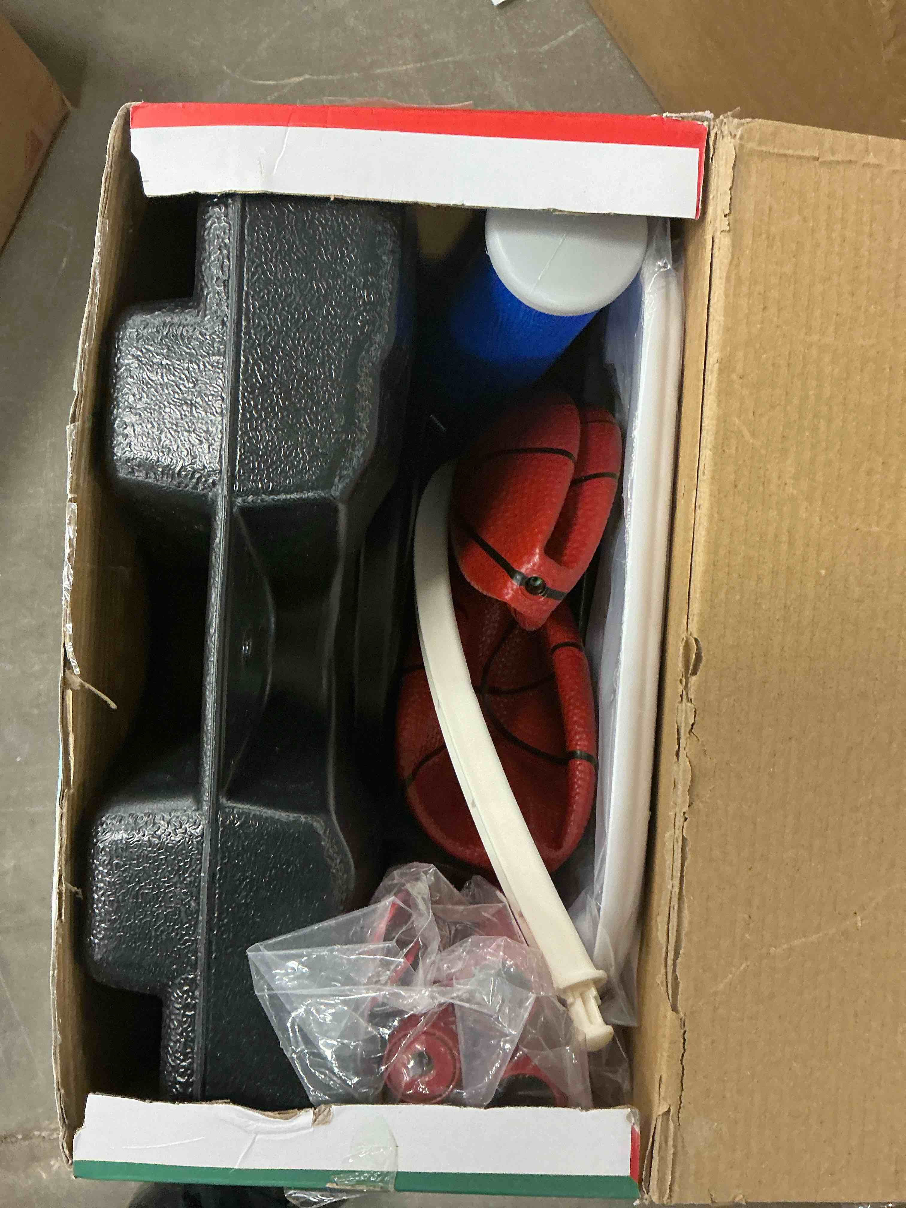 Condition photo showing Good Condition for JoyStone 4 in 1 Kids Basketball Hoop and T Ball Set for Kids, Adjustable Height Basketball Hoop, Hanging Tee Ball Stand with Automatic Pitching Machine, Sports Gifts Toys for Boys Girls
