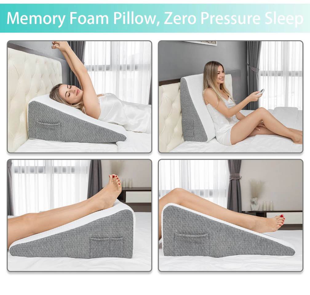 Condition photo showing Good Condition for TEDresco Wedge Pillow for Sleep Apnea & Acid Reflux Relief | Stylish and Chic Jacquard Pillowcase | Bed Wedge Pillow for Heartburn