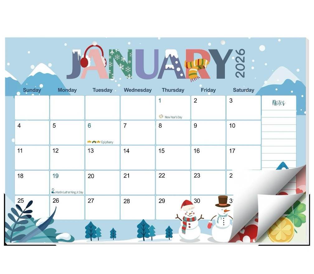 GuassLee Desk Calendar 2026-2027  18-Month School Year Calendar Jan. 2026 - Jun.2027  17 x11.5  Large Monthly Desk Planner with Corner Protectors  Ample Blocks and Notes for Home Office