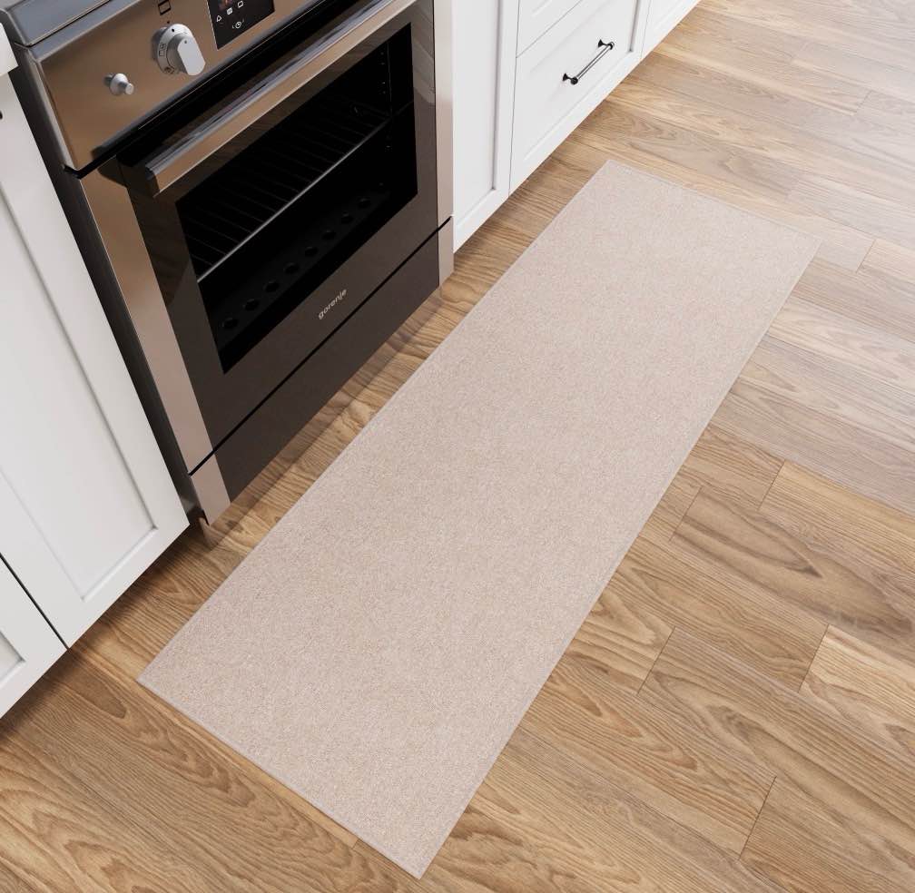 Ottomanson Non-Slip Hallway Runner Rug 20  x 59  Stain-Resistant Low Pile Carpet for Kitchen  Beige