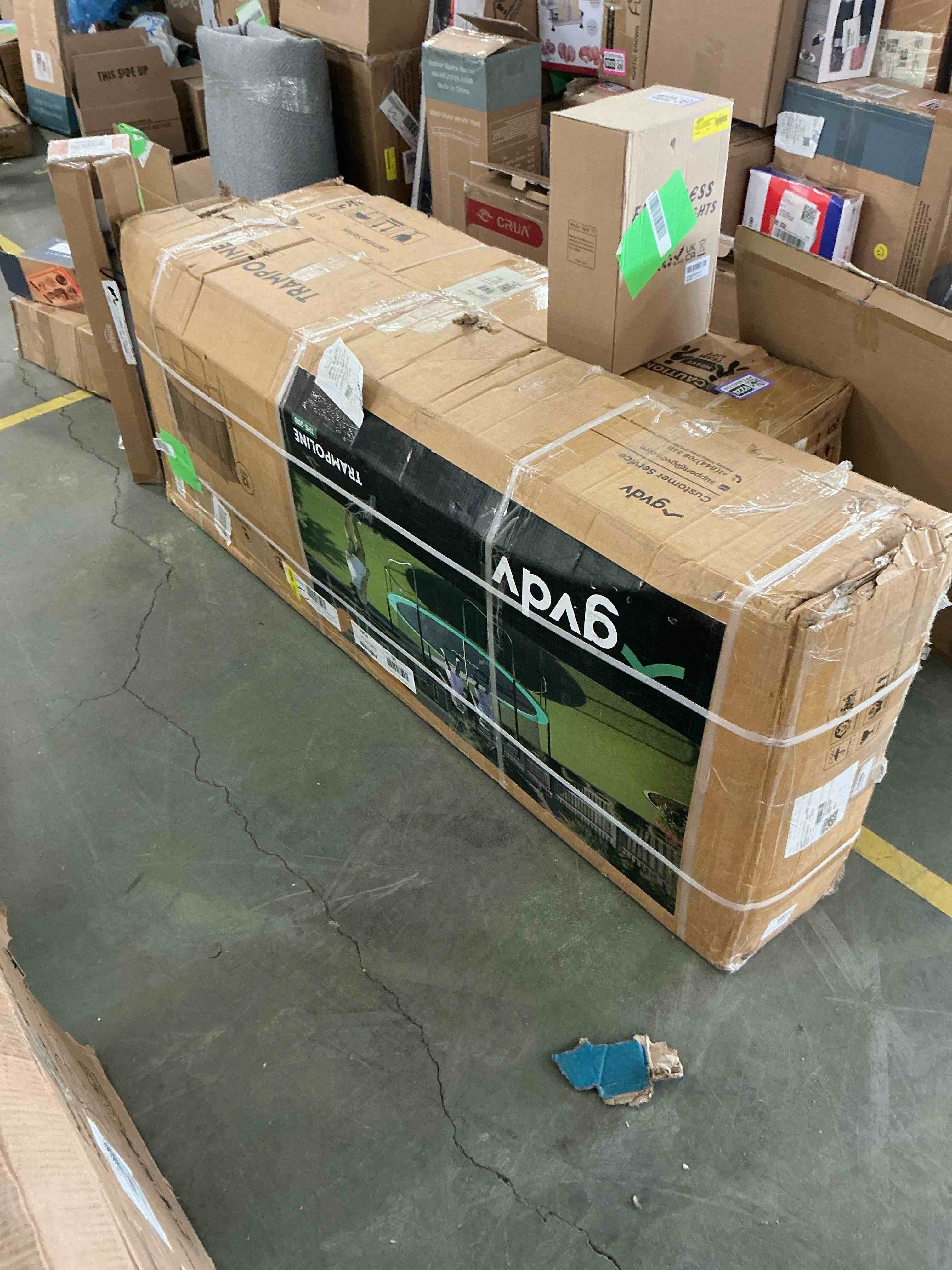 Condition photo showing Good Condition for GVDV Outdoor Trampoline, 12' Backyard Recreational Trampoline with Enclosure for Kids & Adults