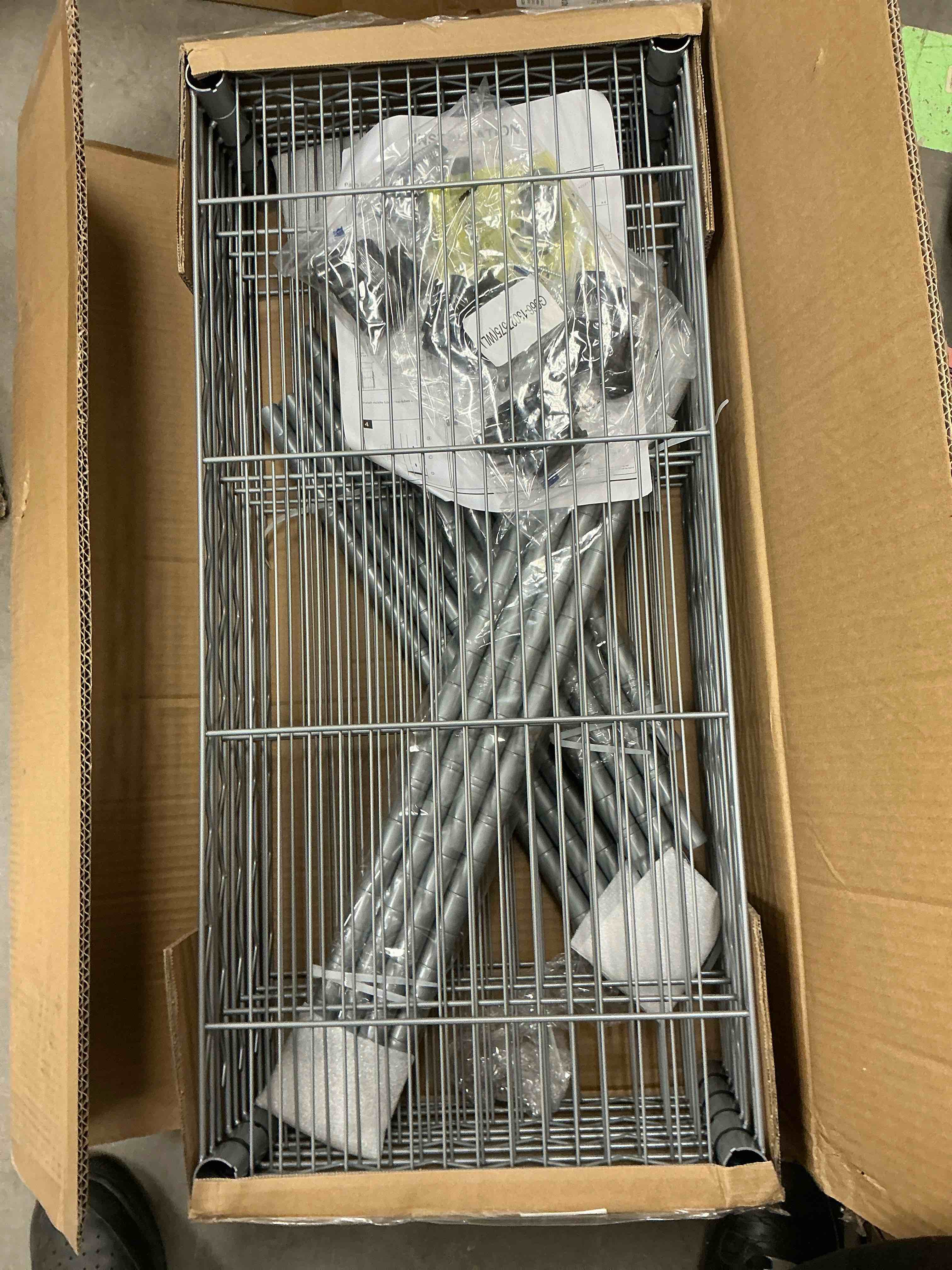 Condition photo showing New/Like New for Ktaxon 5-Tier Wire Shelving Unit  Steel Storage Rack for Garage Office Kitchen Silver  30  W x 14  D x 60  H