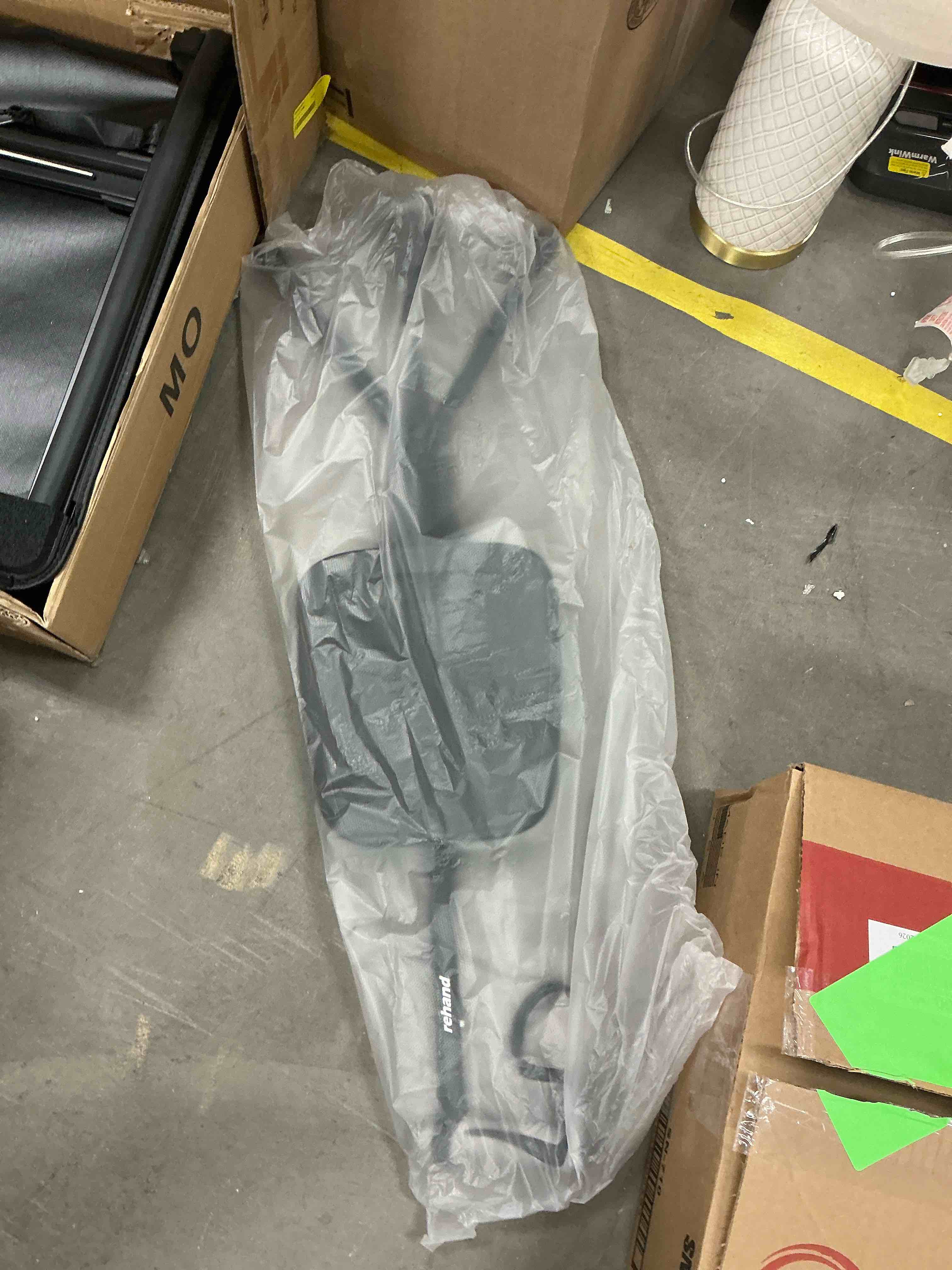 Rehand Folding Adjustable Walking Cane with Rubber Feet, Lightweight Aluminum Stick with Seat, Black