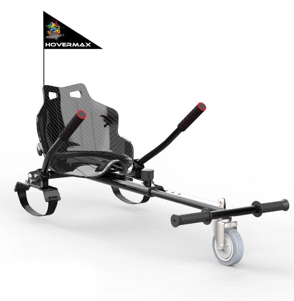 EVERCROSS Hoverboard Go Kart  Hoverboard Seat Attachment with Adjustable Frame Length for 6.5  8  10  Hoverboard  Suitable for Kids & Adults  Black