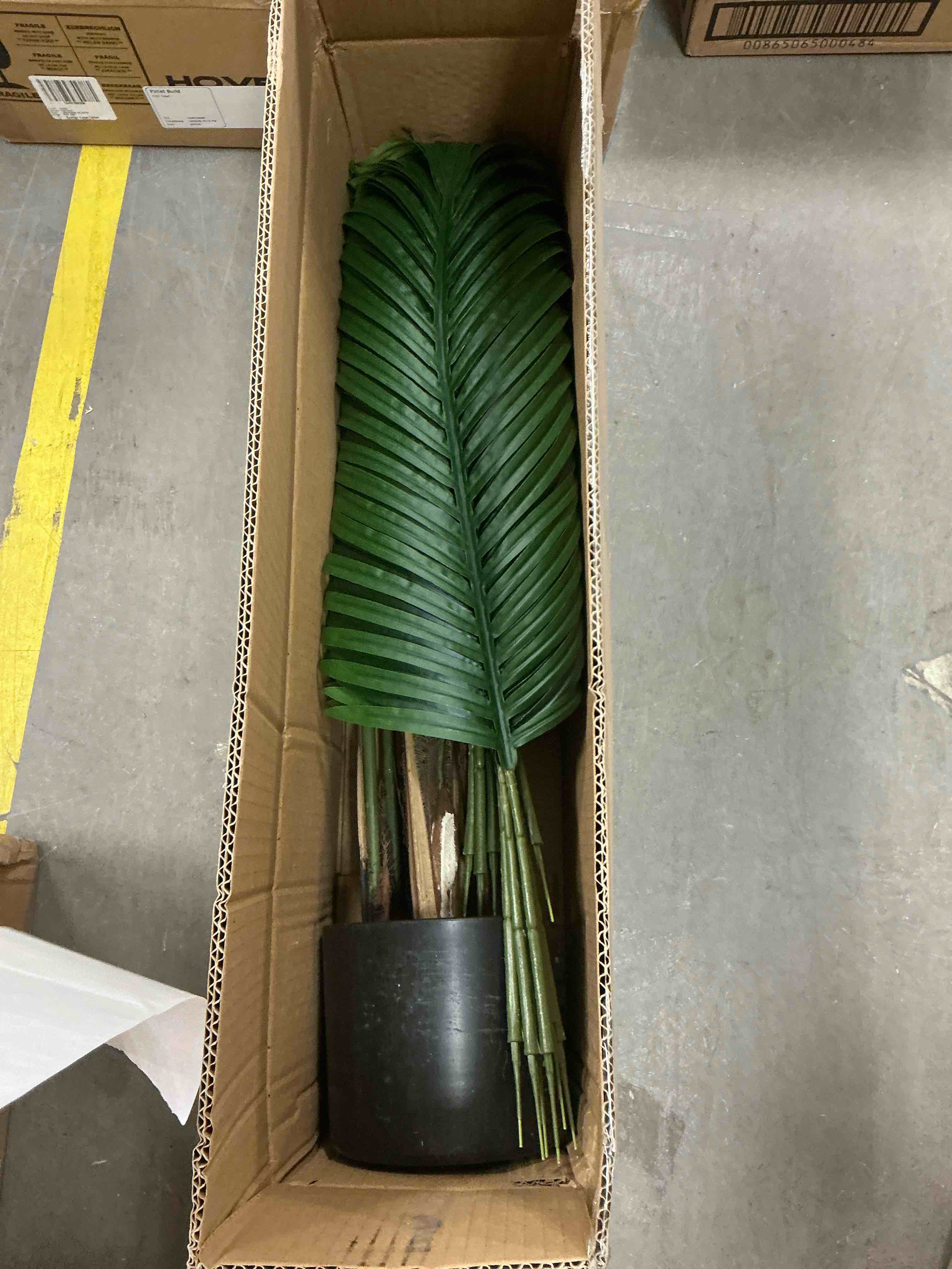 Condition photo showing Good Condition for HiPlants 4ft Artificial Palm Plants, 4ft Fake Palm Tree, Pre Potted Faux Greenry Tree for Home Decor Office House Living Room Indoor Outdoor, Big Fake Plants Fake House Plants