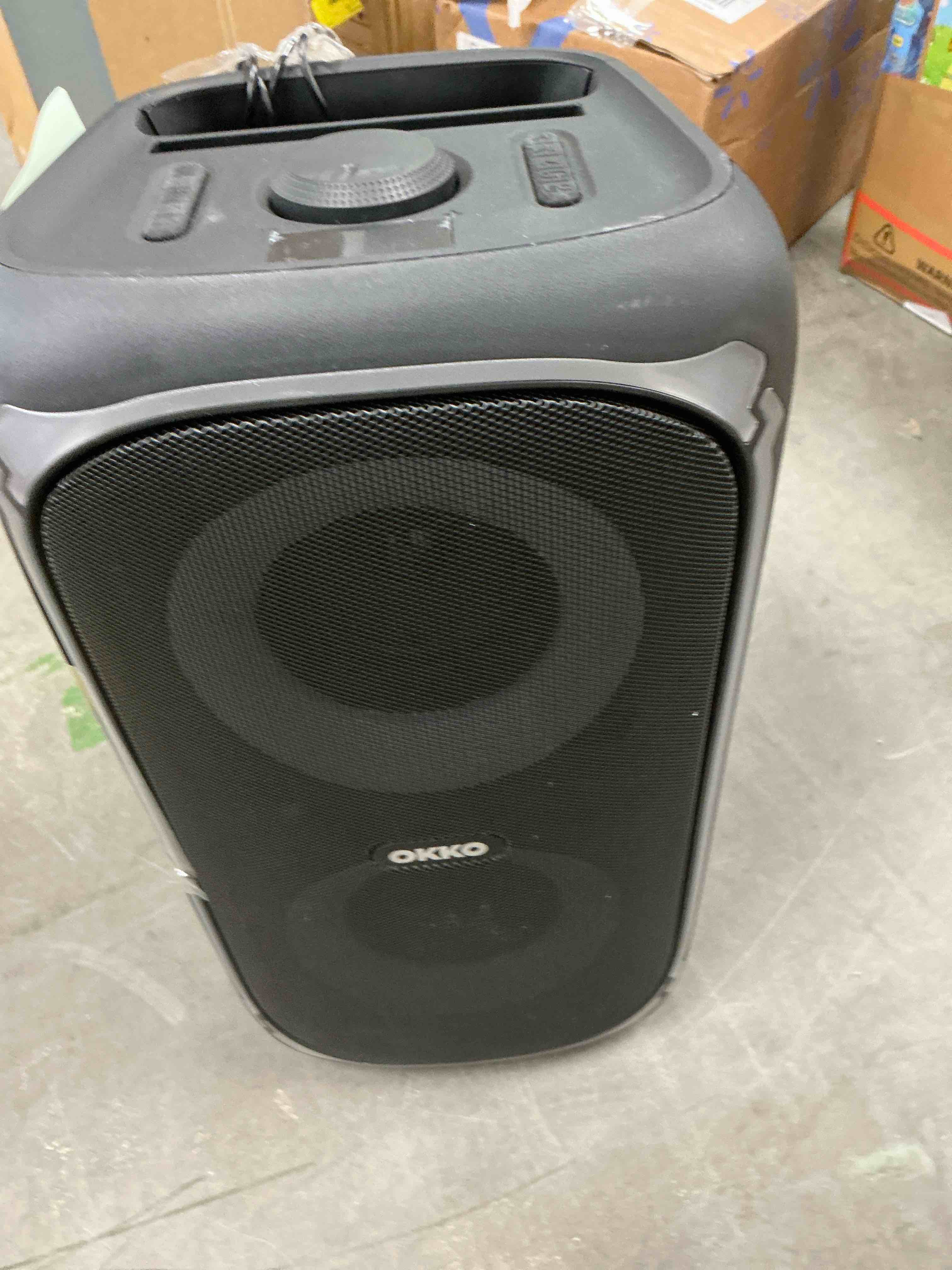 Condition photo showing Good Condition for OKKO Sonic Bass V4 Portable Bluetooth Speaker – Wireless Party Speaker with Deep Bass, Karaoke Speaker with Microphone Port, LED Lights, Outdoor Portable Rechargeable Speaker