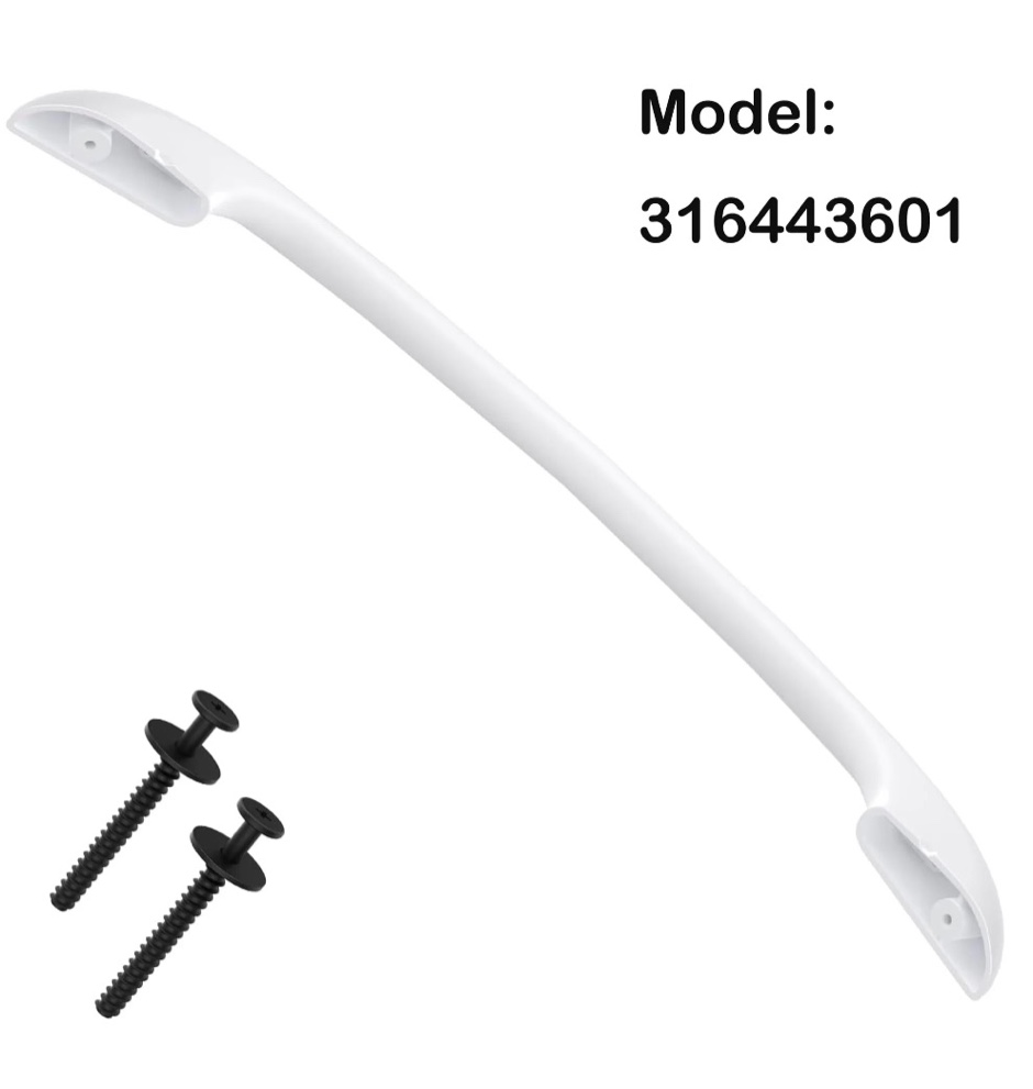 316443601 Oven Door Handle Replacement Compatible with Frigidaire Kenmore Electrolux Electric Range Oven Stove, 2 Pack 316433300 Oven Door Handle Screws