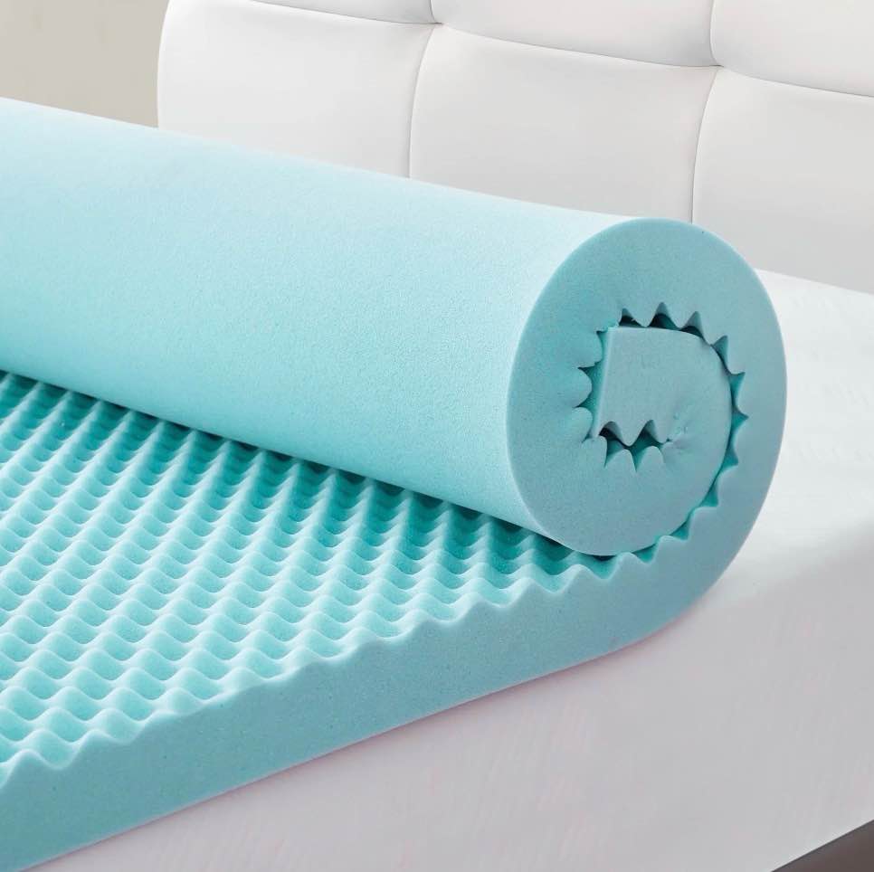 bdeus 3 inch gel cooling memory foam mattress topper, memory foam egg crate mattress topper, certipur-us certified, full size