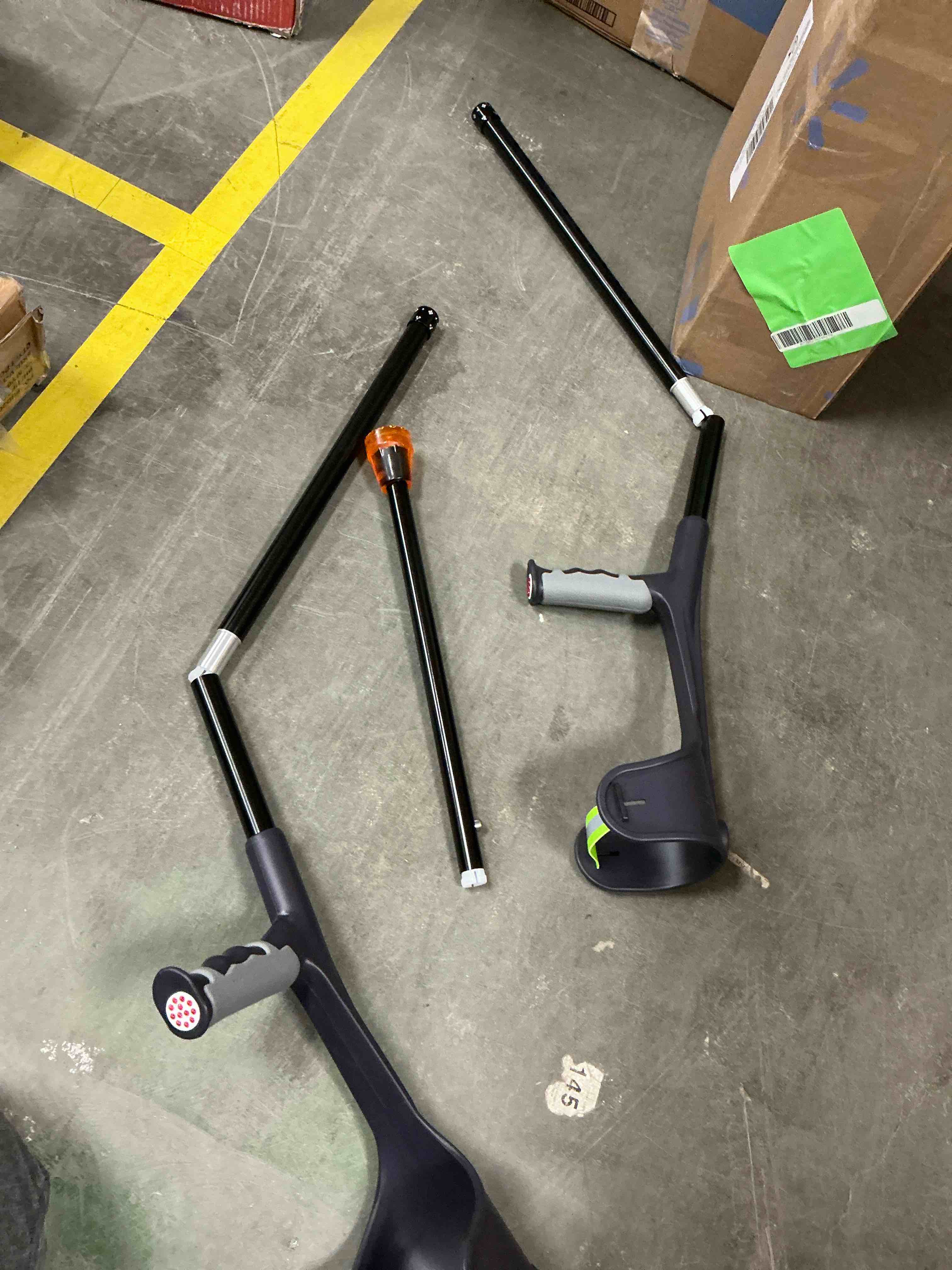 Condition photo showing As Is for ENLUNTRA Forearm Crutches for Adults(x2 Units),Portable and Foldable Crutches for Walking