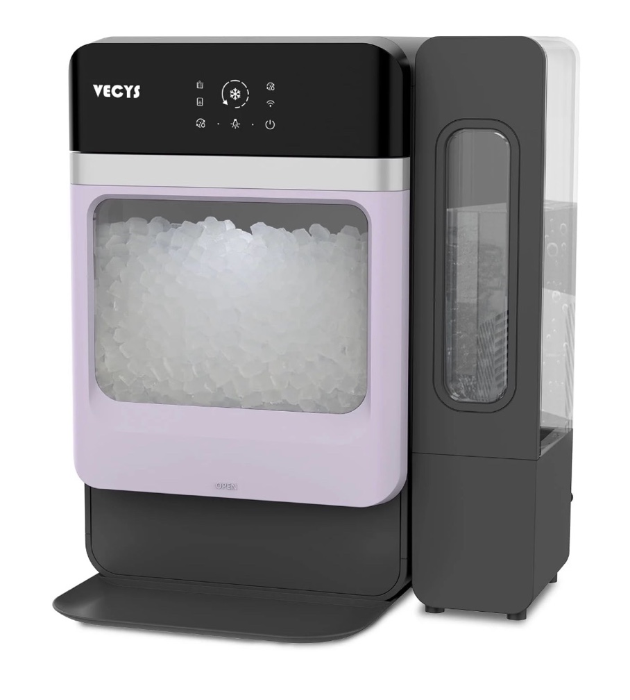 vecys nugget ice maker with steel trim  33lbs/day self-cleaning
