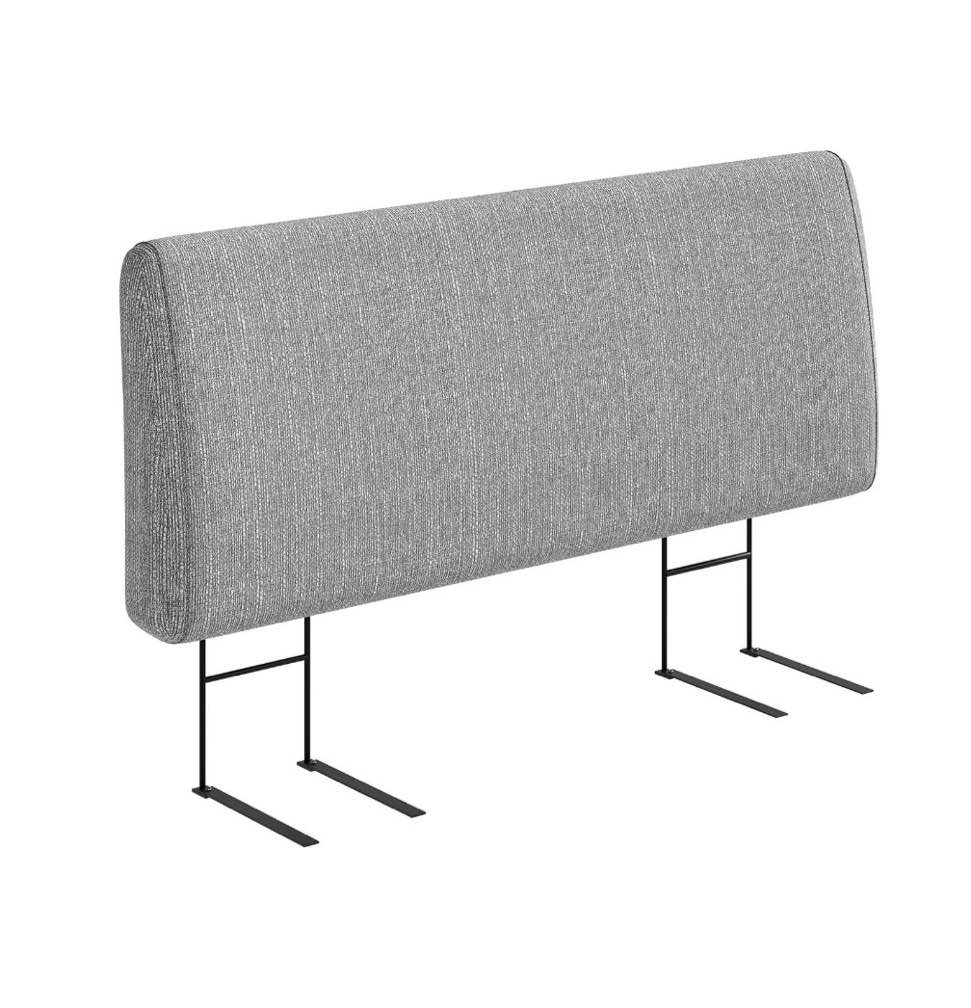 pinmoco upholstered foam headboard for queen bed, height adjustable and ergonomic head board, fabric gray