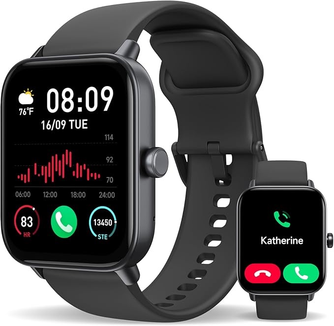 IDW19 Smart Watch Women Black Waterproof Heart Color Display Blood Oxygen Alexa