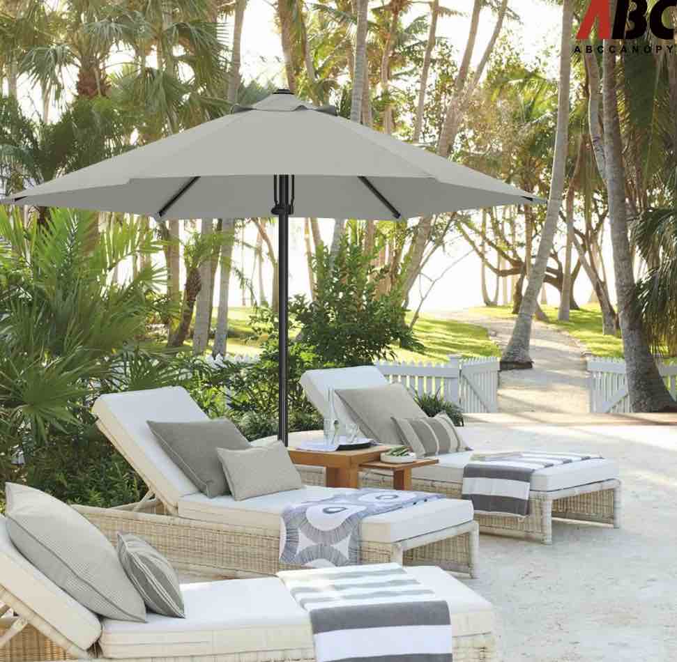 abccanopy 7.5ft outdoor market hand push patio umbrella,12+colors, light gray