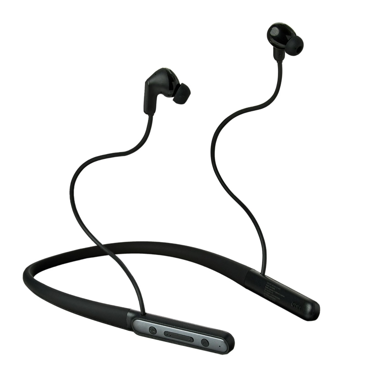 onn Bluetooth Wireless Neckband Earphones with Active Noise Canceling, Black
