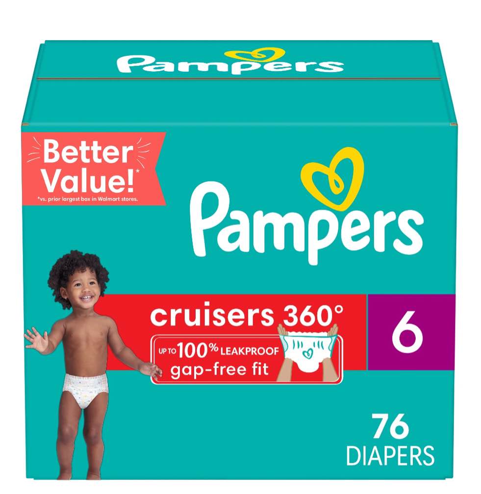 Pampers Cruisers 360 Pull-On Baby Diapers Size 6, 76 Count 
