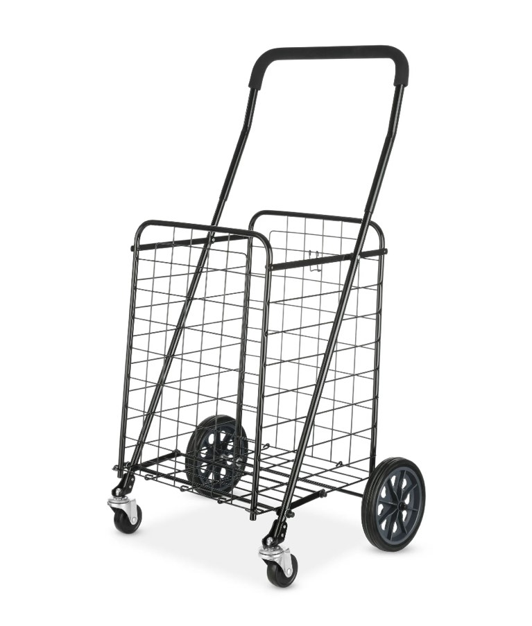 Mainstays Adjustable Steel Rolling Cart Black Length 21.5 x  Width 19.5 x  Height 38.4 - 1 cart