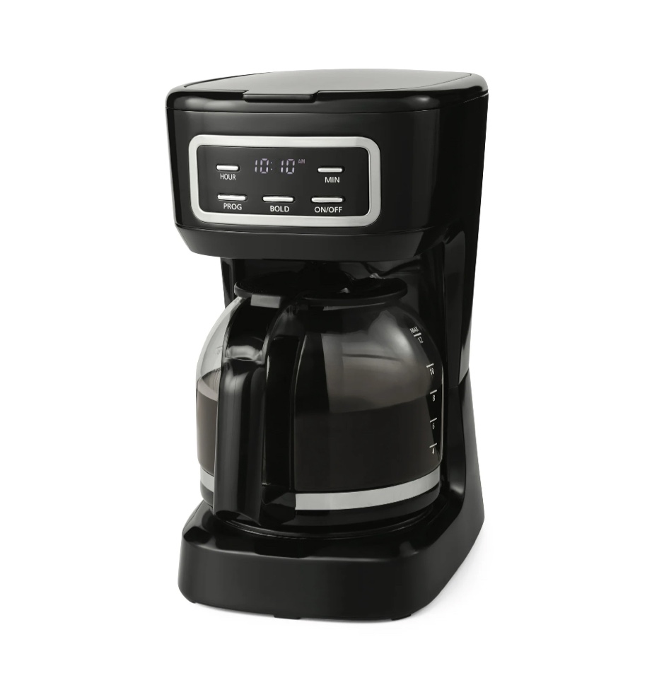 mainstays cm1449-ul black 12-cup programmable drip coffee maker