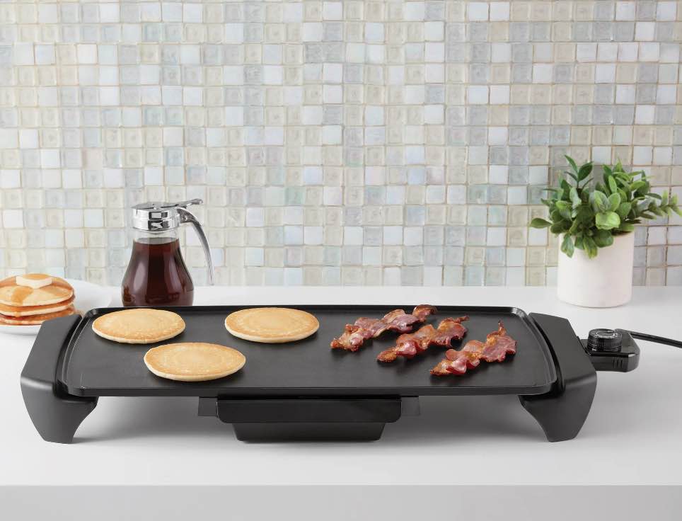 mainstays 20” electric griddle - non-stick, temperature control,1500 w,ceramic coating