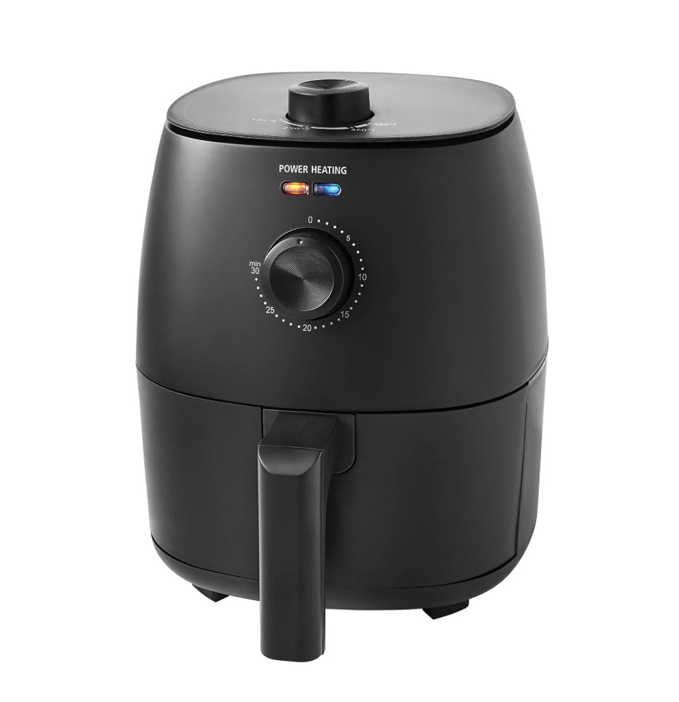 mainstays 2.2 qt air fryer, black - automatic shutoff, nonstick