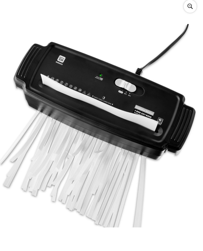 pen+gear 6-sheet strip cut credit card & paper shredder  black