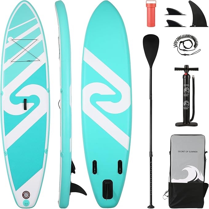 Inflatable Paddle Board Stand Up Paddle Board Inflatable Paddleboard SUP Board with Premium Full Accessories 120"x30"x6" for Youth & Adults Have Fun in Oceans, River and Lakes