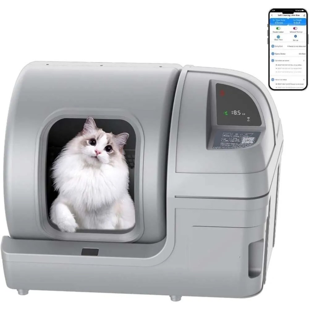 Smart Self-Cleaning Litter Box: Automatic, App-Controlled, Safe & Odor-Free - Shop Now!