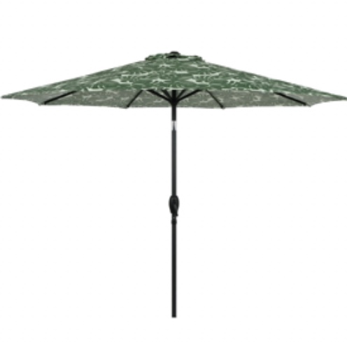 Mainstays 9' Monstera Palm Crank Lift and 3 Position Tilt Patio Umbrella-missing bottom pole