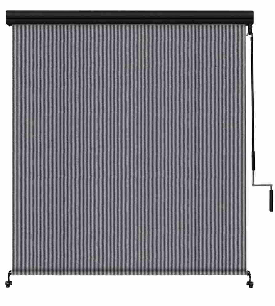 NAWAY Premium Outdoor Roller Shade,7FT X 6FT Patio Roll Up Blinds with Valance, Gray