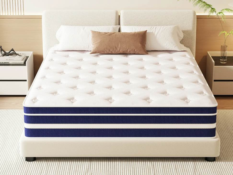 GUUKIN 12 inch Full Mattress, Memory Foam & Spring Hybrid Medium Comfort Full Size in a Box,Adult