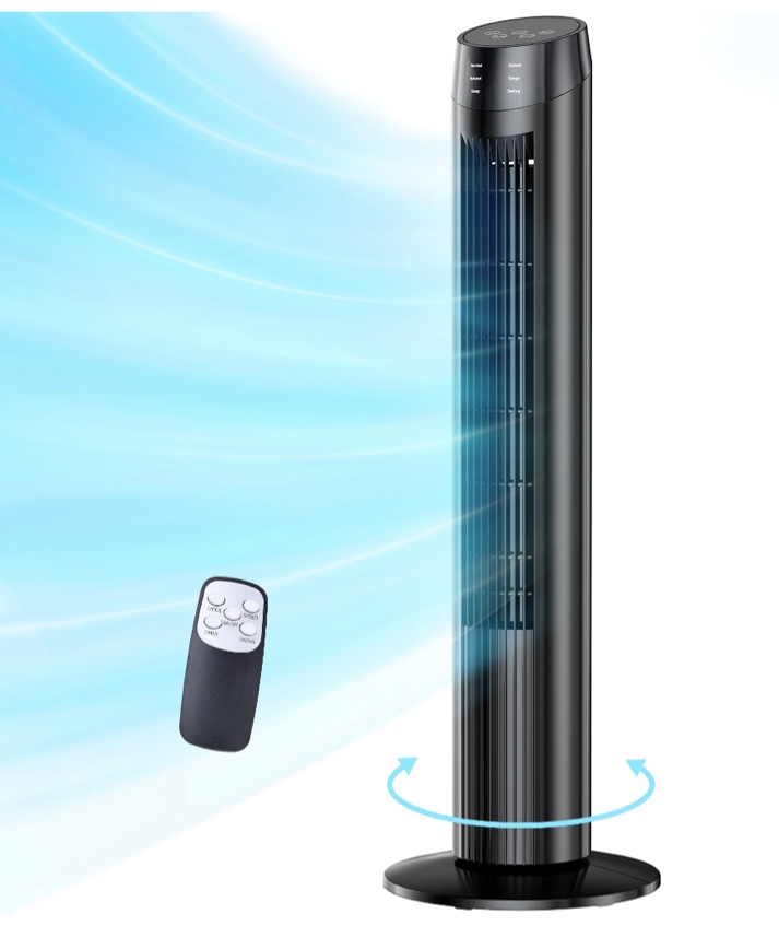 szrsth tower fan, 36" oscillating standing floor cooling fans, 3 speeds & modes,9h timer for home bedroom