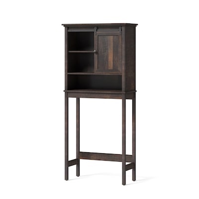 Style Selections Morriston 25-in x 64-in x 13-in Brown 3 -Shelf Over-the-Toilet Storage