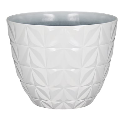 allen + roth Round 13.86-in W x 13.86-in L White Recycled plastic Indoor/Outdoor Self Watering Planter