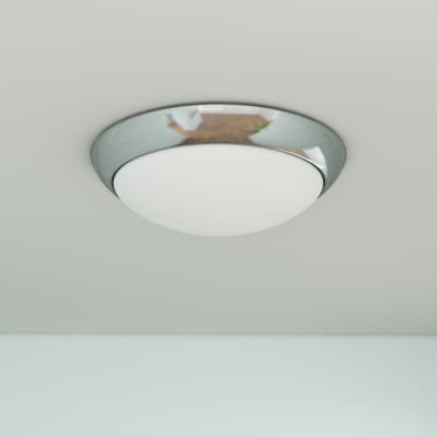 Project Source 11-in W Brushed Nickel Led Flush Mount Light Energy Star-incomplete