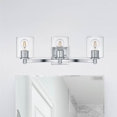 allen + roth Benton 24-in 3 -Light Polished Chrome Transitional Vanity light-incomplete