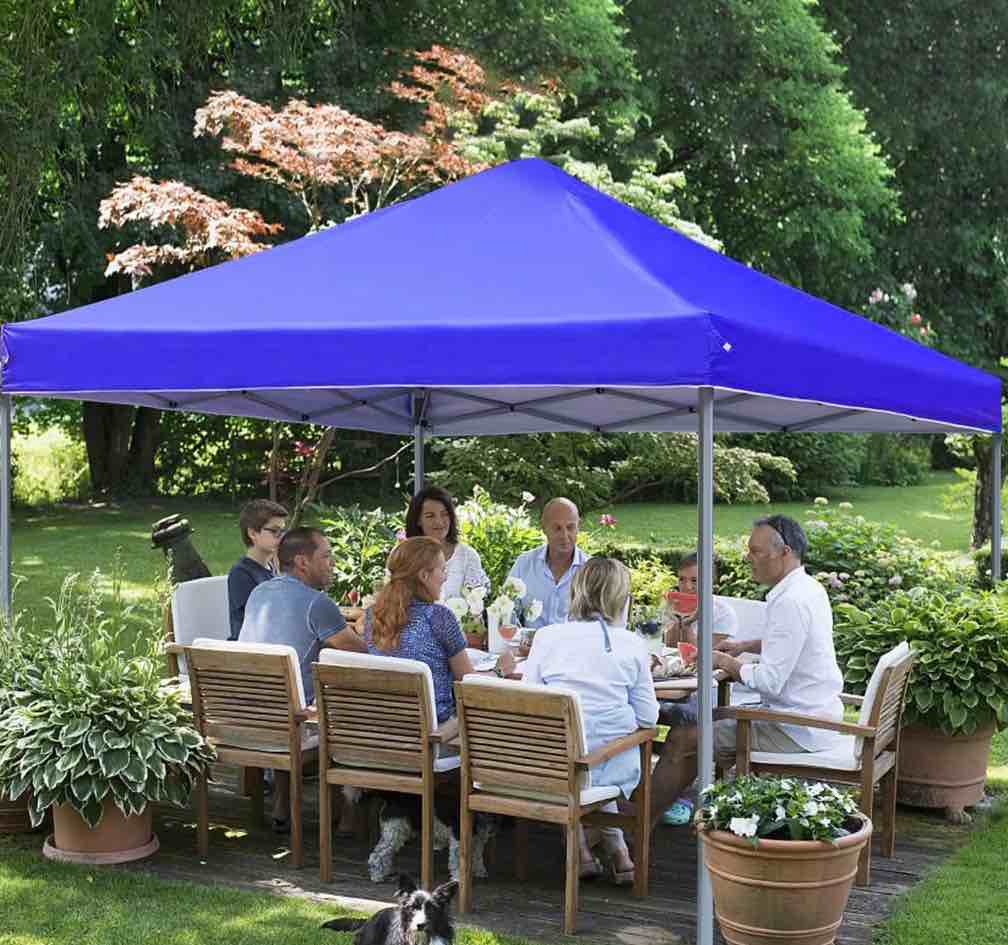 GVDV Canopy Tent, 10x10 ft Easy Pop up Outdoor Canopy Tent, Portable Straight Leg Gazebo Instant Canopy, Blue