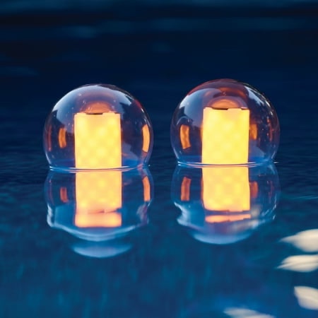 mainstays 2 pack flickering flame solar floating ball lights