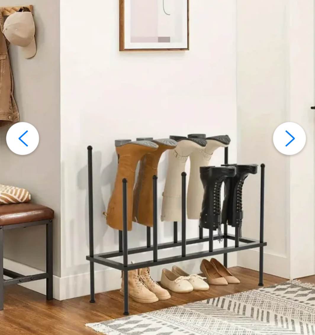 Werseon Boot Storage Organizer, 2-Tier Free-Standing Tall Boots Rack, Metal Shoe Racks Storage Fit for 6 Pairs Boot