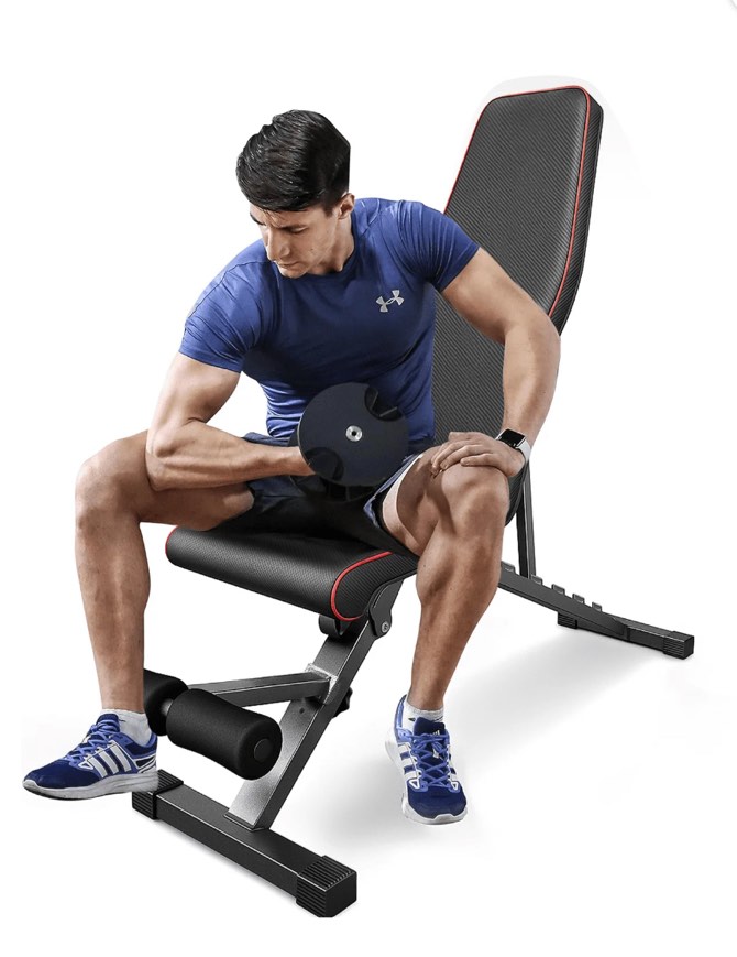 GVDV Adjustable Weight Bench for Full Body Workout, Foldable Bench for Home Gym Strength Training