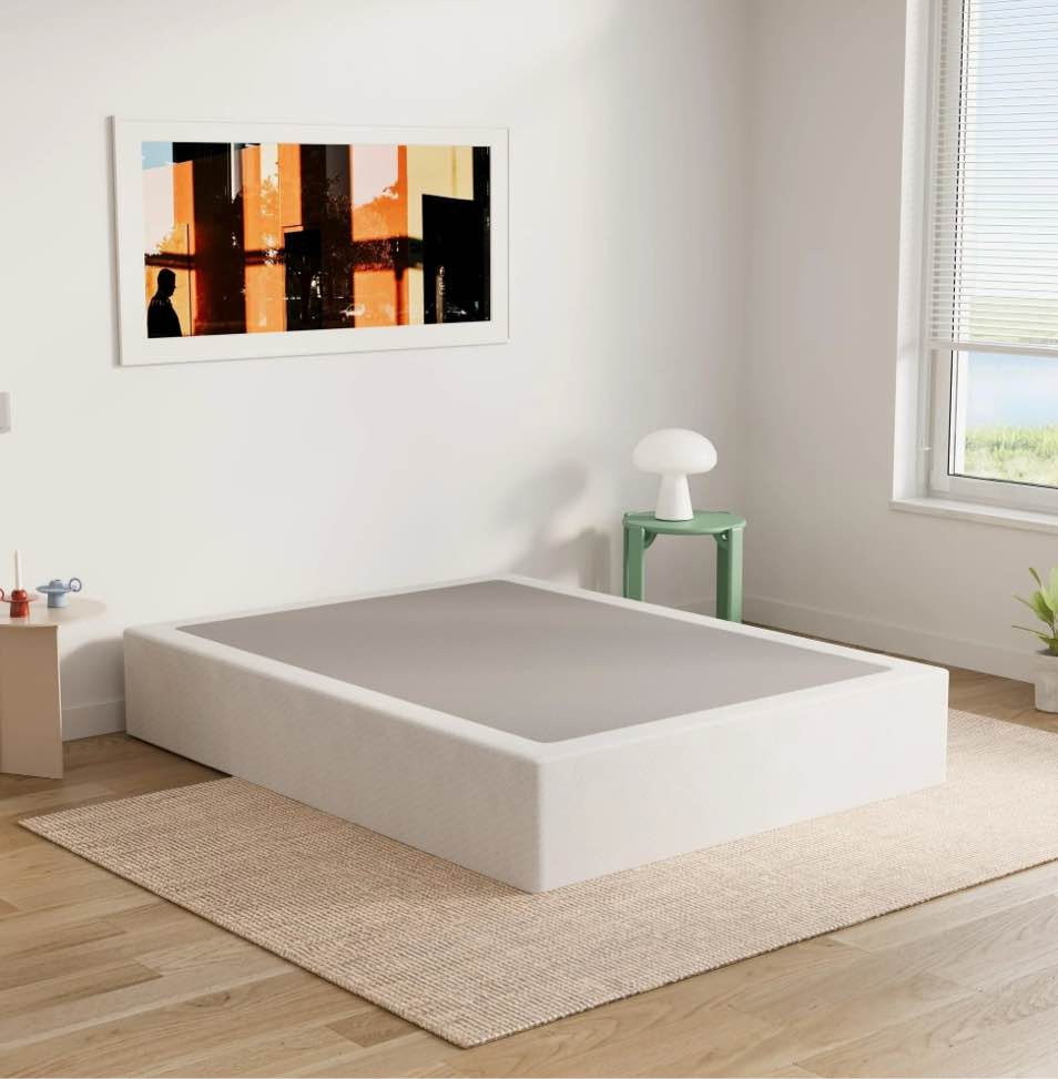 ULIESC 9 Inch Full Size Box Spring, Full Box Spring Only, Metal Box Spring Full with Fabric Cover, Sturdy Mattress Foundation, Noise Free, Non-Slip, Easy Assembly