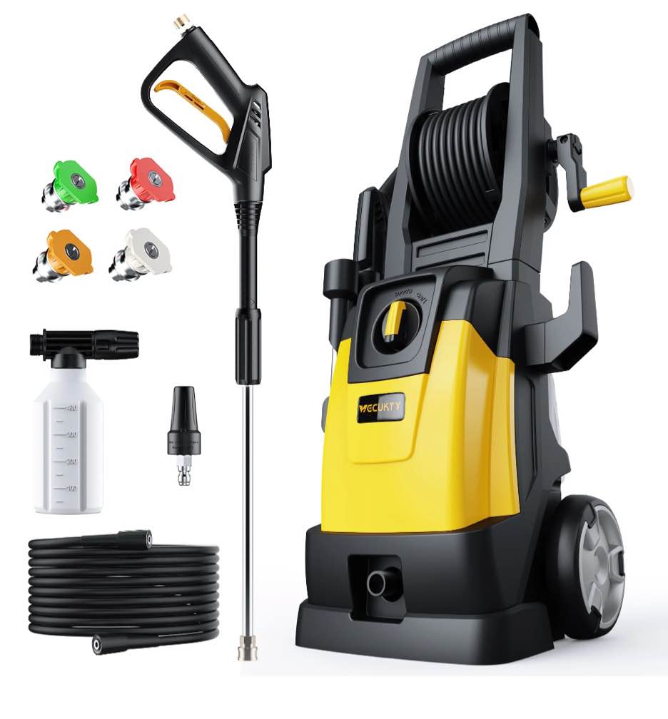 VECUKTY Electric Pressure Washer,4000 PSI Max 2.8 GPM Power Washer with 35FT Cord,20FT Hose,5 Quick Nozzles,Foam Cannon for Car Garden Patio