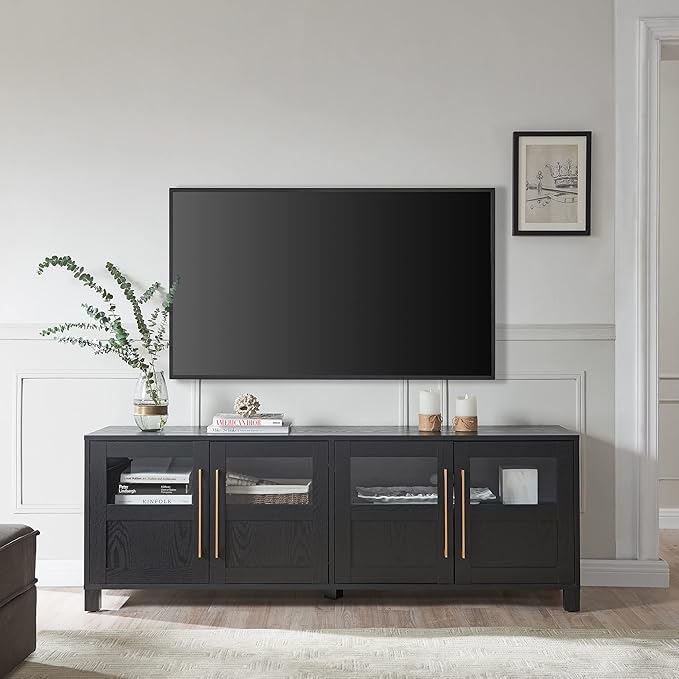 Henn&Hart Holbrook TV Television-Stands Black Grain