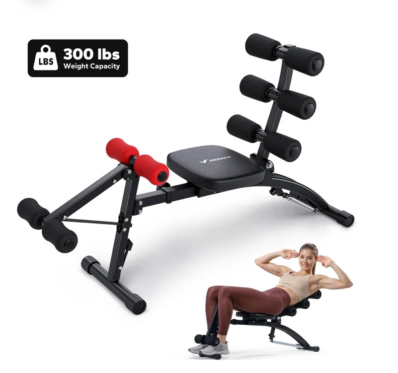 merach ab machine, stomach workout equipment with adjustable length, abdominal workout bench with ergonomic design