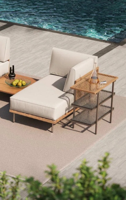 Janski 5 - Person Outdoor Sectional Seating Group with Cushions