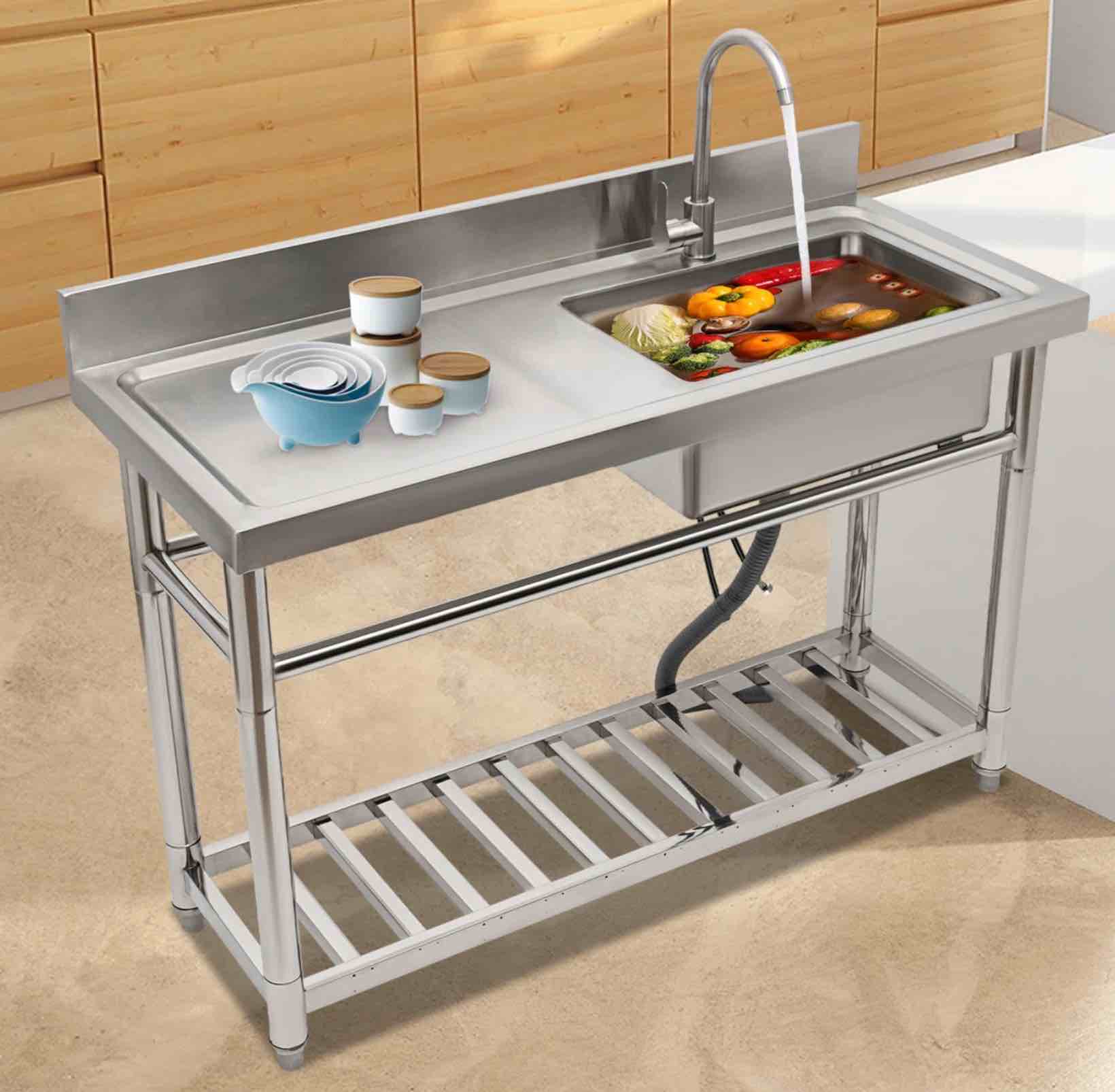 19.7'' L Flush Mount Single Bowl Stainless Steel Kitchen Sink