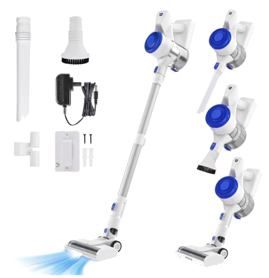 carevac cordless stick vacuum cleaner lightweight for carpet hard floor pet hair