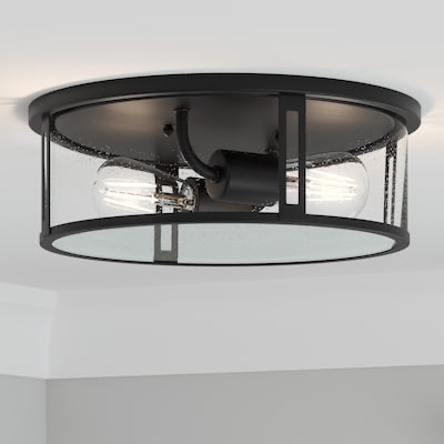 Quoizel Harbor 2 -Light 12.91-in Matte Black Flush Mount Light-base only