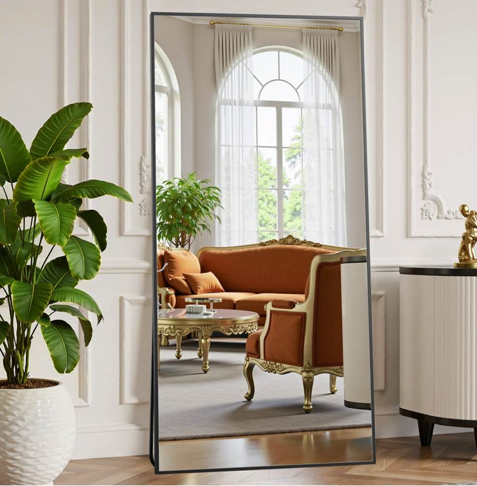 EDX Full Length Mirror 71"x26" Full Body Mirror Rectangle Free Standing Wall Mounted Leaning Hanging Full body Mirrors, Black